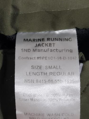 SUMMIT SPORTSWEAR MARINES GREEN RUNNING JACKET SMALL REGULAR #53v - Thumbnail 2