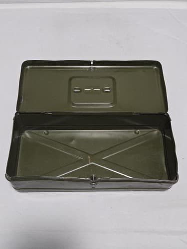Vintage Military Metal Climax Box Heavy Duty Steel Tool Chest Green VGC #R96r - Thumbnail 3