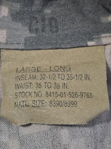 US Army A2CU Aircrew Combat Uniform Pants ACU UCP Flame Resistant Large Long - Thumbnail 4