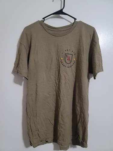 US Army 1-504 PIR Charlie Company T-Shirt Tan Airborne Military Tee Medium - Thumbnail 2