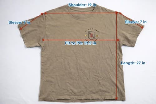 US Army 1-504 PIR Charlie Company T-Shirt Tan Airborne Military Tee Medium - Thumbnail 4
