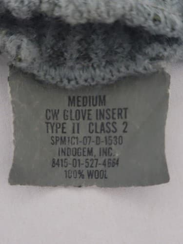 US MILITARY COLD WEATHER GLOVE INSERTS SIZE: (Medium) NSN: 8415-01-527-4664 - Thumbnail 3