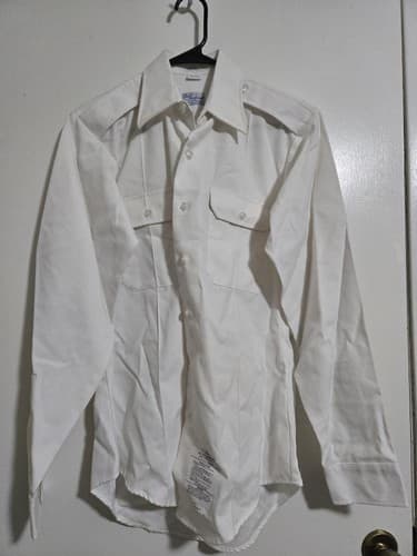 DSCP men’s US Shirt White Long Sleeve Size: (15x34) #F26f