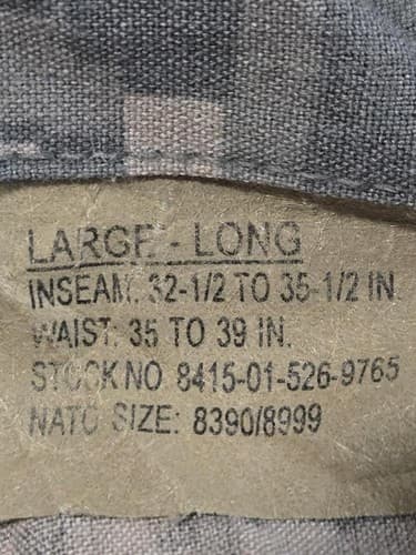 US Army A2CU Aircrew Combat Trousers Pants ACU UCP Flame Resistant Large Long - Thumbnail 3