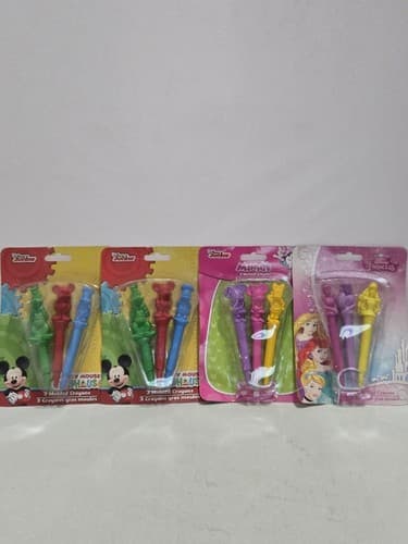 Lot of 4 - Disney Junior Mickey Mouse, Minnie Mouse, Princess, Toy Crayons A,B,C
