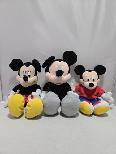 Lot of 3- Mickey Mouse Plush Toys Disney #H33h