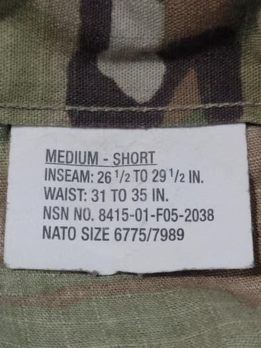 USGI IHWCU Multicam Hot Weather Combat Pants Medium Short OCP Army Used - Thumbnail 4