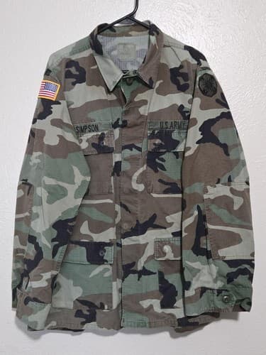 U.S. Army BDU Woodland Camo Jacket Large/Long NSN 8415-01-390-8559 #L90l