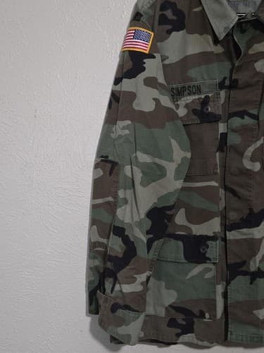 U.S. Army BDU Woodland Camo Jacket Large/Long NSN 8415-01-390-8559 #L90l - Thumbnail 2