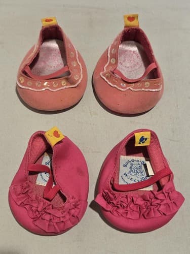 Lot of 2 BAB Shoes Pink Flat With Ruhks and Sequin beads #K31k