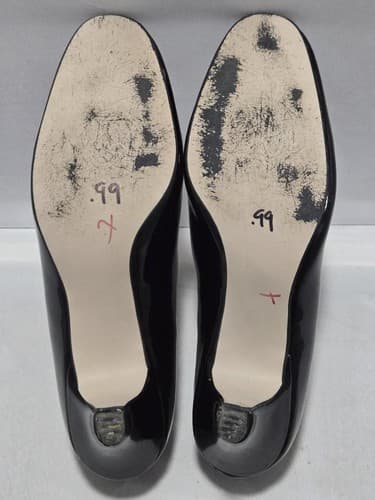 Capps Women’s Military Dress Shoes Black Patent High Heels Size 7M#M84m - Thumbnail 5