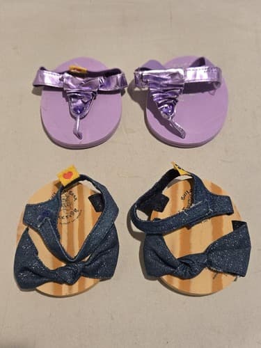 Lot of 2 BAB Purple + Blue Jean Sandals #K28k