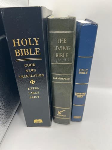 Bible Lot 3 CSB Holy Bible Living Bible Paraphrased Good News Large Print