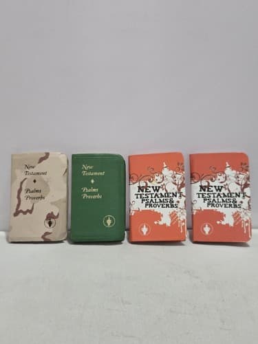 Lot of 4 Pocket Size Bibles – New Testament Psalms Proverbs Mixed Styles #L43l
