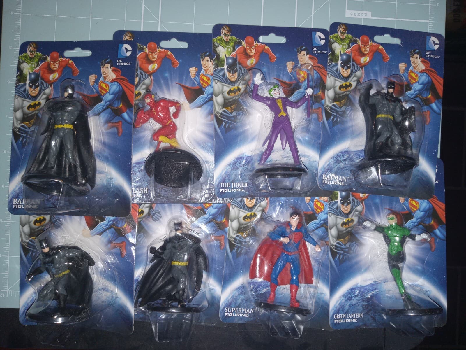 lot of 7-DC Comics cake toppers !! Miniature Figurine Flash Batman Superman NIB