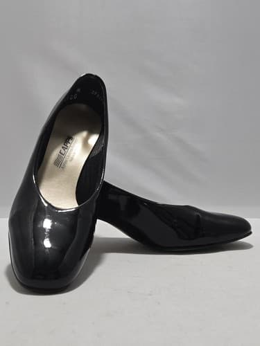 Capps Women’s Military Dress Shoes Black Patent High Heels Size 7M#M84m