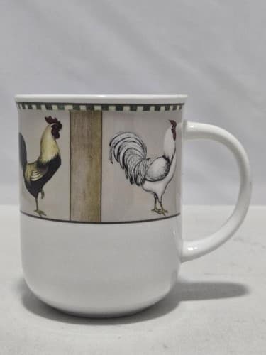 Roosters Casual Settings Coffee Mug Black Ceramic Drinkware Modern Style #R98r - Thumbnail 2