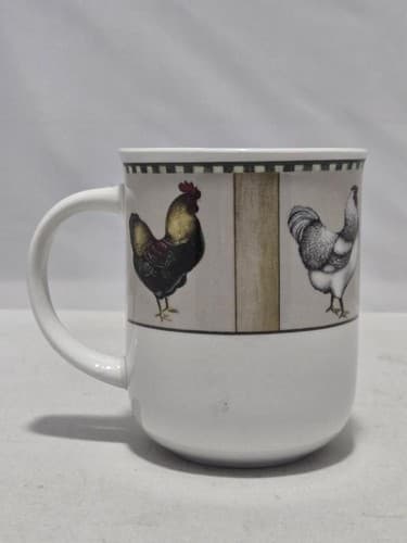 Roosters Casual Settings Coffee Mug Black Ceramic Drinkware Modern Style #R98r