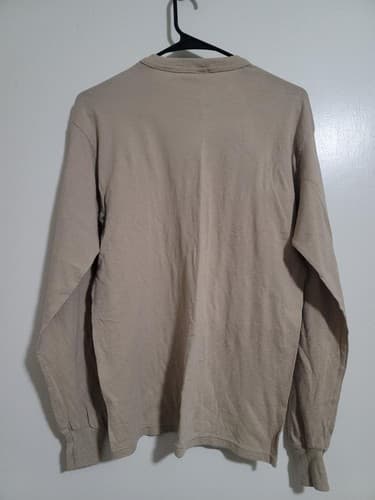 US Army BrownT-Shirt Long Sleeve Moisture Wicking Tan Medium A51a - Thumbnail 2