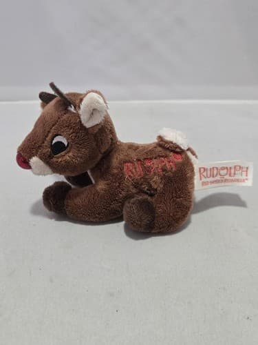 Rudolph The Red-Nosed Reindeer Plush Stuffed Animal Holiday Toy VGC #R80r - Thumbnail 4