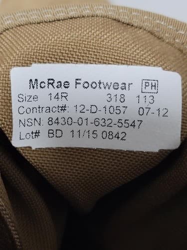 McRae Combat Boots Size: (14W) NSN: 8430-01-632-5547 #B80b - Thumbnail 7