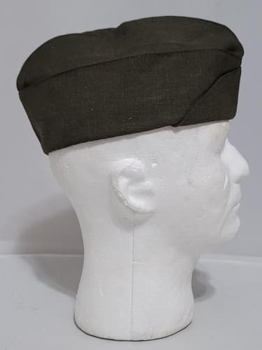 Vintage US Military Cap Green Garrison Hat Size: 6 7/8 Wool #71q - Thumbnail 2