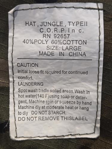 C.O.R.P. Inc Jungle Boonie Hat Type II Large Camo Military Ripstop Cap#K43k - Thumbnail 6