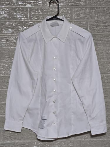 US Army ASU Female White Dress Shirt Long Sleeve 14R NSN 8410-01-555-9426 #I74i