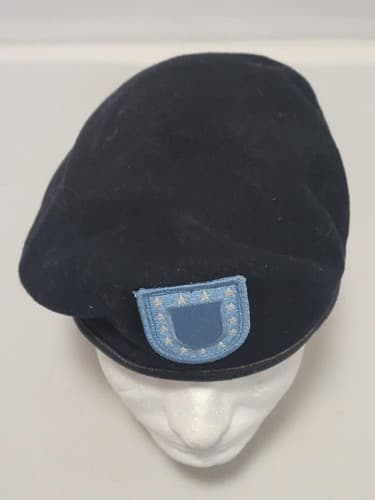 US Army Black Wool Beret Size 7 1/4 Northwest Woolen Mills NSN - Thumbnail 5