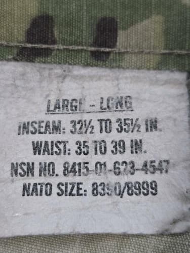 US Army OCP Combat Pants Trousers Large Regular NSN 8415-01-623-4546 - Thumbnail 6