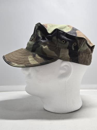 USN Woodland BDU Utility Cap Sz Medium Eagle Insignia NSN 8405-01-246-4188 #DC64 - Thumbnail 4