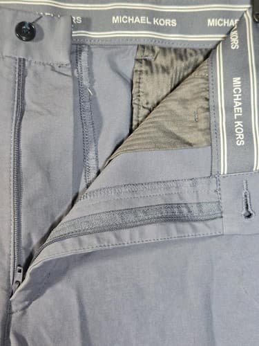 Michael Kors Men's Slim Fit Stretch Chino Pants Gray 34W x 34L #DC64 - Thumbnail 2