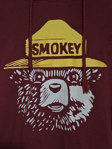 Sonoma Goods For Life Smokey Bear Hoodie Men XXL Burgundy Pullover Sweatshirt - Thumbnail 2