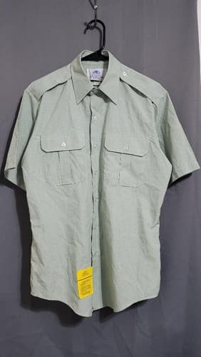 US Army DSCP Short Sleeve Shirt Light Green AG415 Size: (15 1/2) #23o