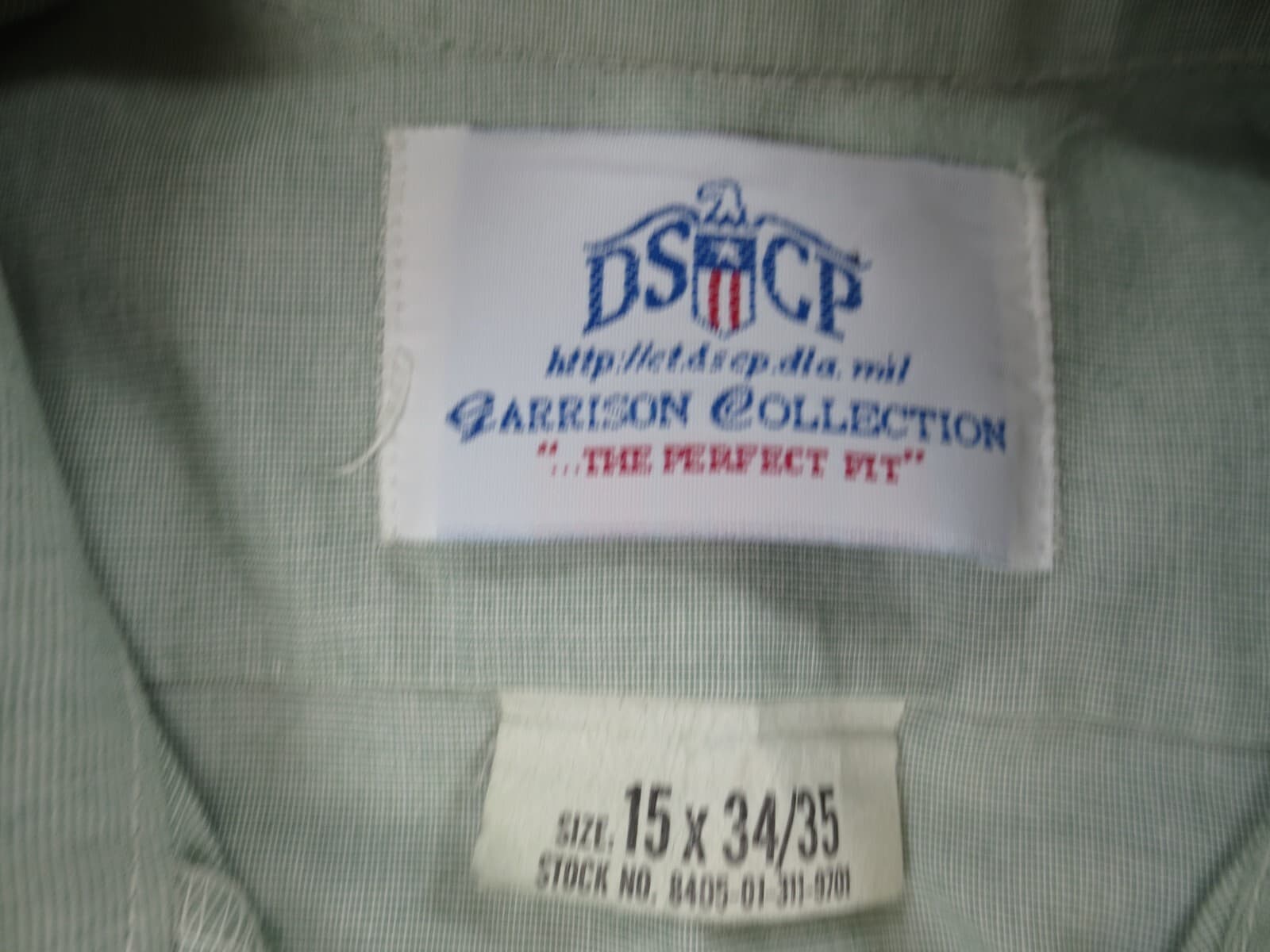 DSCP Shirt Men 15 Light Green Blend Garrison #61y - Thumbnail 3