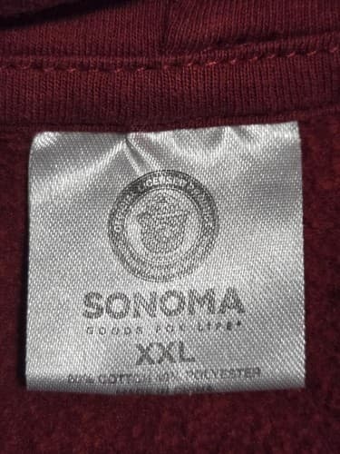 Sonoma Goods For Life Smokey Bear Hoodie Men XXL Burgundy Pullover Sweatshirt - Thumbnail 4
