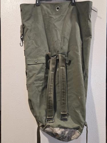 USGI Military Sea Bag / Duffle Bag – OD Green Canvas #K46k - Thumbnail 2