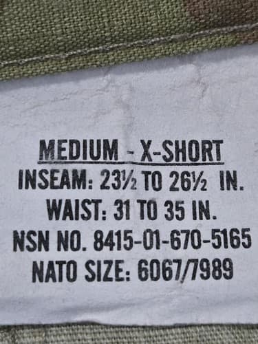 IHWCU Multicam Pants Medium/X-Short NSN:8415-01-670-5165 #M69m - Thumbnail 4