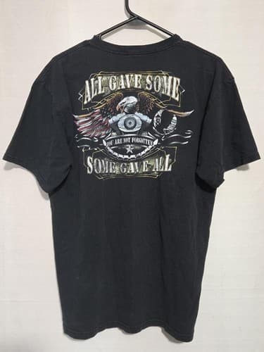 Anvil POW MIA You Are Not Forgotten T Shirt Mens Large Black Graphic Tee - Thumbnail 3