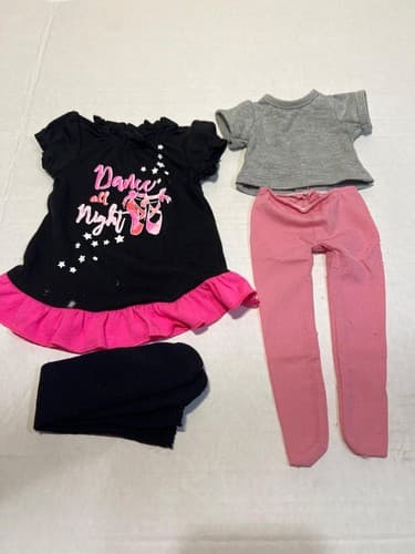 18” Doll Dance Outfit Ruffle Tunic, Leggings & Skirt American Girl Compatible