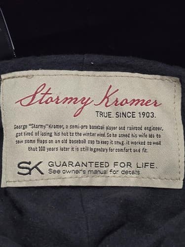 Stormy Kromer Ironwood Wool Blend Cap Hat Size 7 Black Lined USA Made VGC - Thumbnail 7