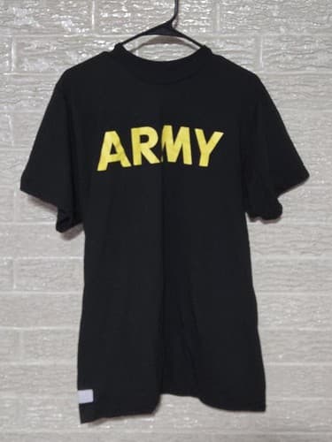 Medium - APFU Short Sleeve Shirt Army Black and Gold #J56j - Thumbnail 2