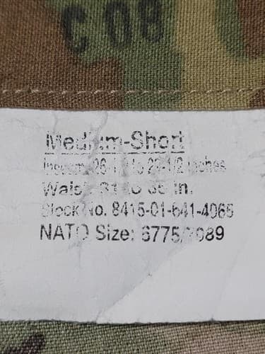 OCP MultiCam Aircrew Pants Medium/Short NSN: 8415-01-641-4065 #C75c - Thumbnail 3