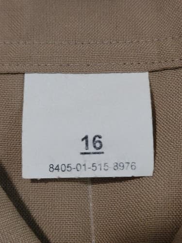 DSCP Marine Mens Poly/Wool Khaki Short Sleeve Shirt Size: (16) #61z - Thumbnail 3