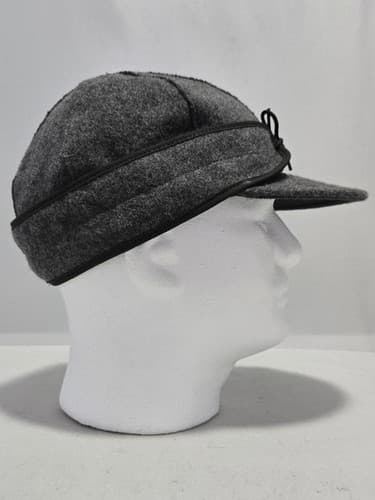 Stormy Kromer Ironwood Wool Blend Cap Hat Size 7 Black Lined USA Made VGC - Thumbnail 2