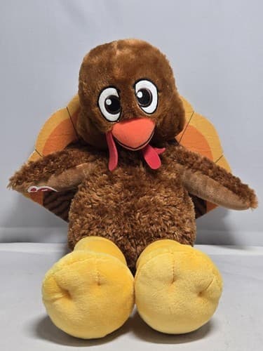 Build-A-Bear Thanksgiving Turkey Plush Stuffed Animal Brown Yellow Autumn #DC51