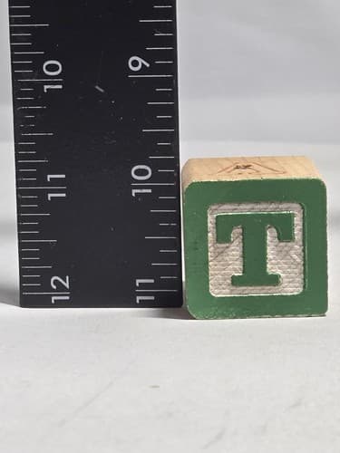 Vintage Wooden Alphabet ABC Blocks Lot Colorful Carved Letters Numbers #DC57 - Thumbnail 2