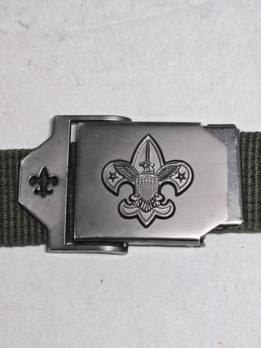 Official Boy Scouts of America BSA Olive Drab Web Belt & Metal Buckle 41" #DC50 - Thumbnail 3