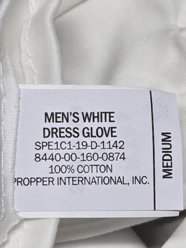 USGI Military White Dress Parade Gloves Men's Medium Cotton Formal - Thumbnail 4