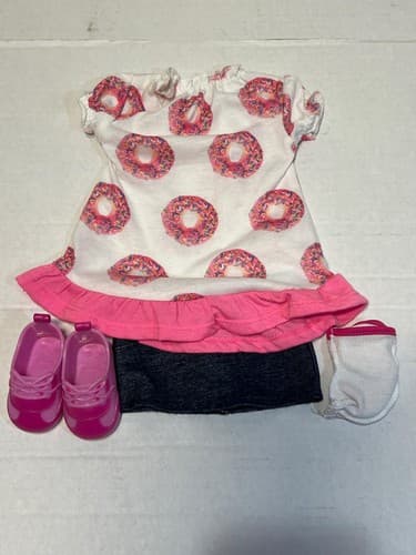 American Girl Doll Outfit Set – Top Skirt Shoes & Socks – 18 Inch Doll #P11p